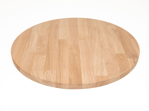 Round Tabletop Worktop Oak A/B, finger jointed lamellas, 26 mm, untreated
